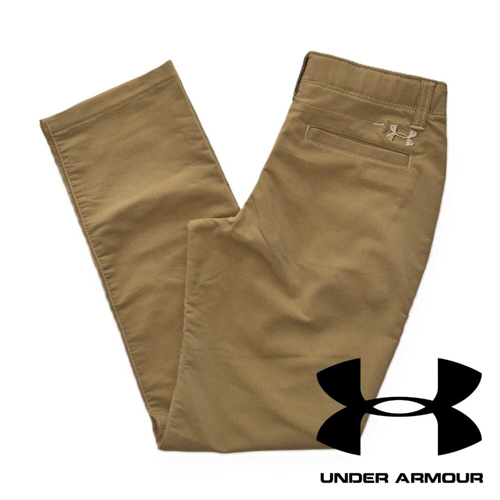 Under Armour UA Match Play Tan Nylon Tech Golf Pants Boys YMD